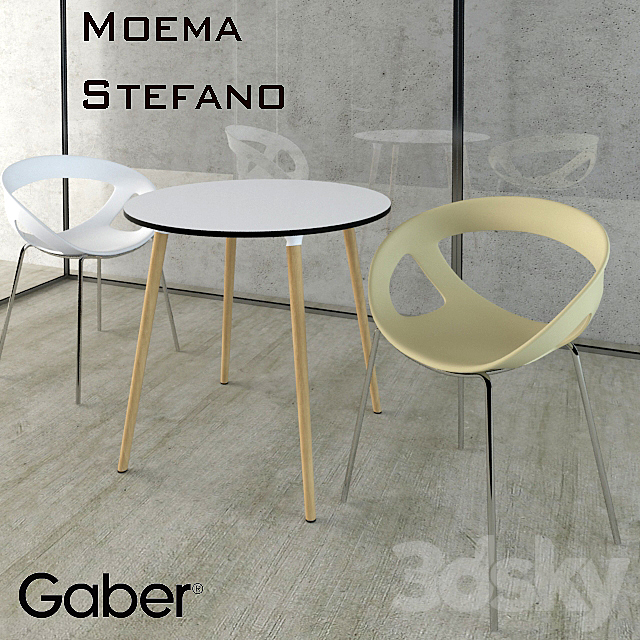 GABER Stefano + Moema chair 3DS Max Model - thumbnail 2