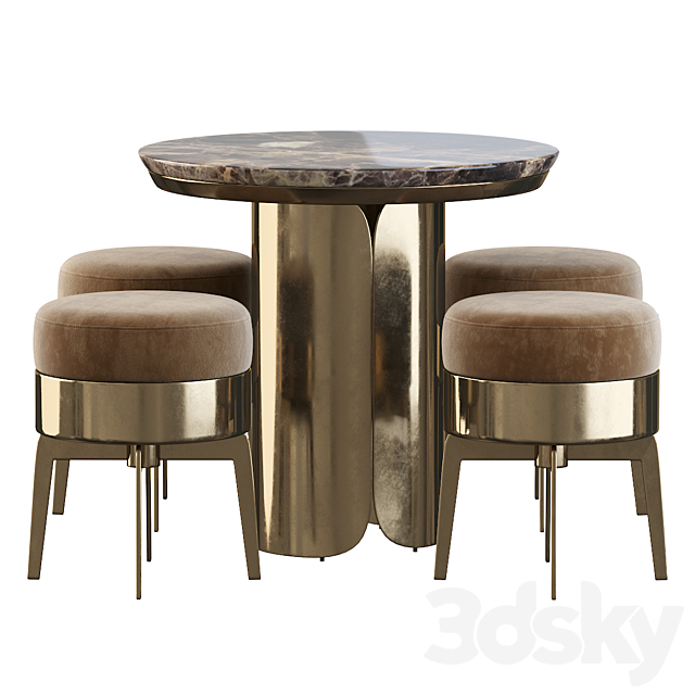 Gabriel Coffe Table and Feel Good Pouf 3DSMax File - thumbnail 2