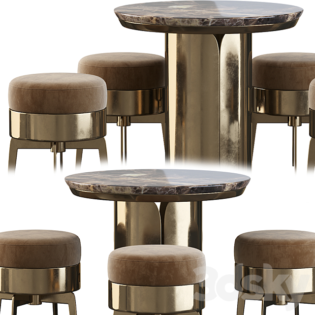 Gabriel Coffe Table and Feel Good Pouf 3DSMax File - thumbnail 3