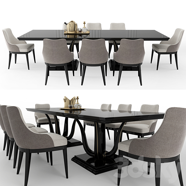 GALIMBERTI NINO Corallo table + Adele chair 3DSMax File - thumbnail 1