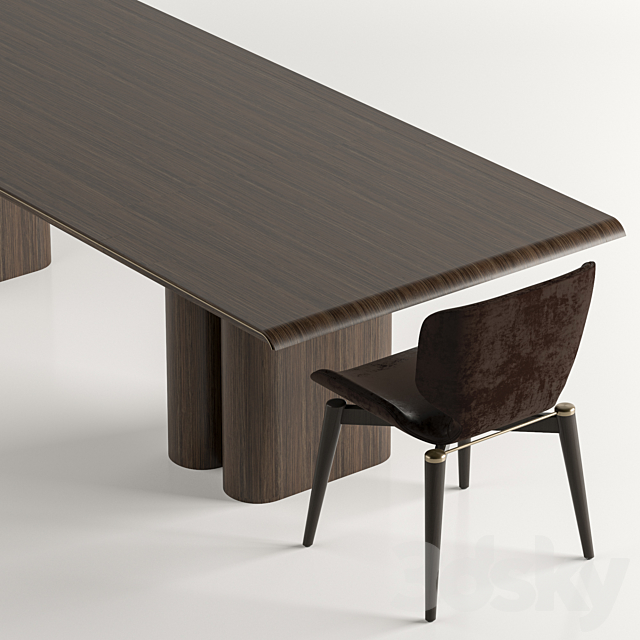 Galimberti Nino Tomo table Egle chair 3DS Max Model - thumbnail 2