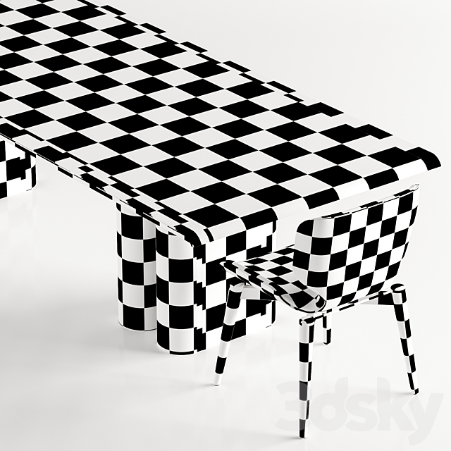 Galimberti Nino Tomo table Egle chair 3DS Max Model - thumbnail 3