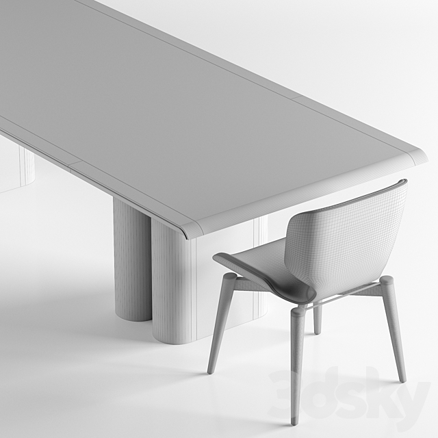 Galimberti Nino Tomo table Egle chair 3DS Max Model - thumbnail 4