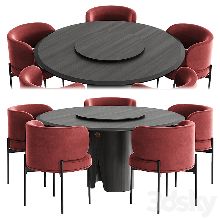 Gallotti & Radice Akiko + Manto Dinning Set 1 3DS Max Model - thumbnail 1