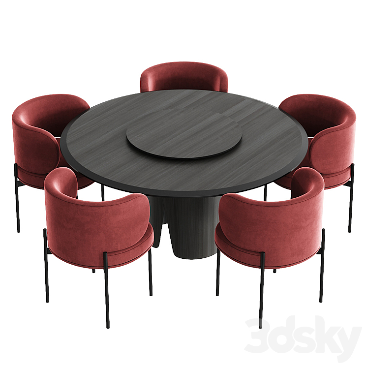 Gallotti & Radice Akiko + Manto Dinning Set 1 3DS Max Model - thumbnail 2