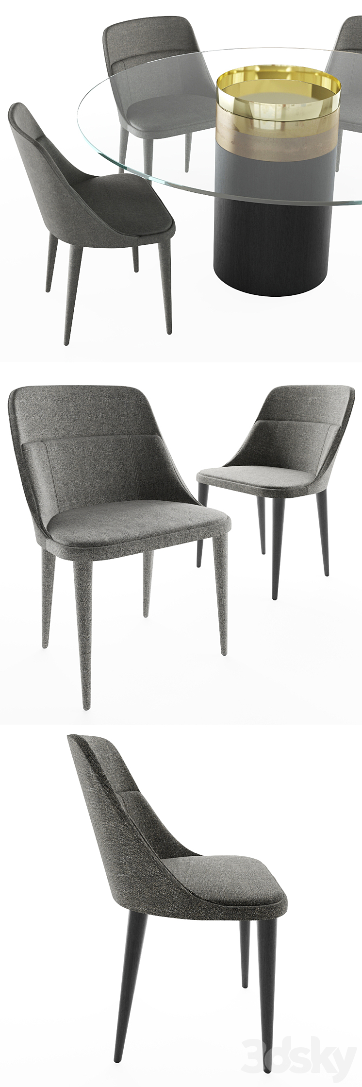 Gallotti&Radice Jackie chair | Haumea-T table 3DS Max - thumbnail 2