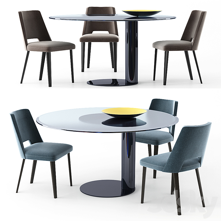 Gallotti&Radice table and chair Oto Thea 3DS Max - thumbnail 1