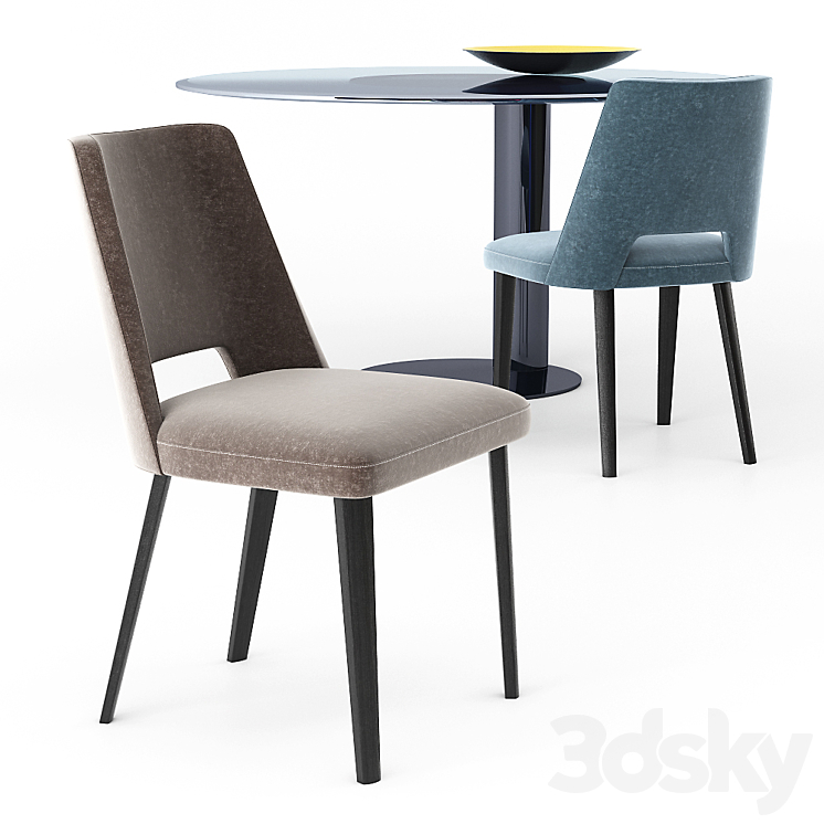 Gallotti&Radice table and chair Oto Thea 3DS Max - thumbnail 2