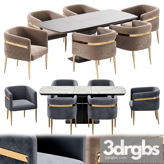 Garda Dining Chair and Diamond Ceiling 3dsmax Download - thumbnail 1