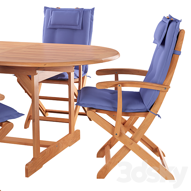 Garden dining set 3DS Max Model - thumbnail 3