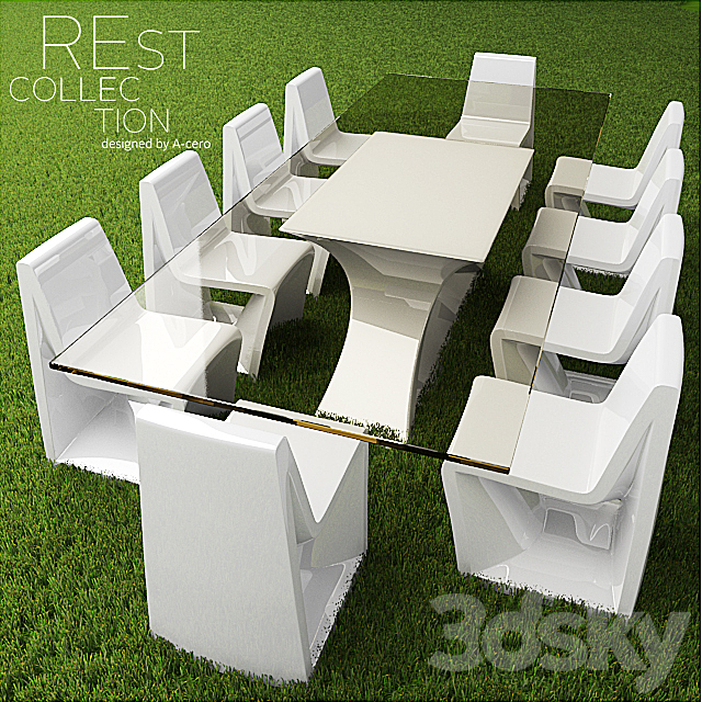 Garden furniture REst collection 3DS Max Model - thumbnail 1