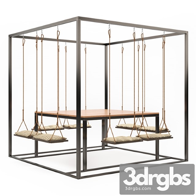 Garden swing table 2 3dsmax Download - thumbnail 1