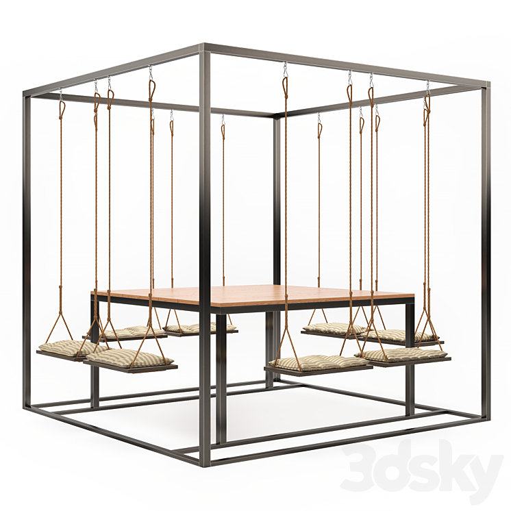 Garden swing table 3DS Max - thumbnail 1