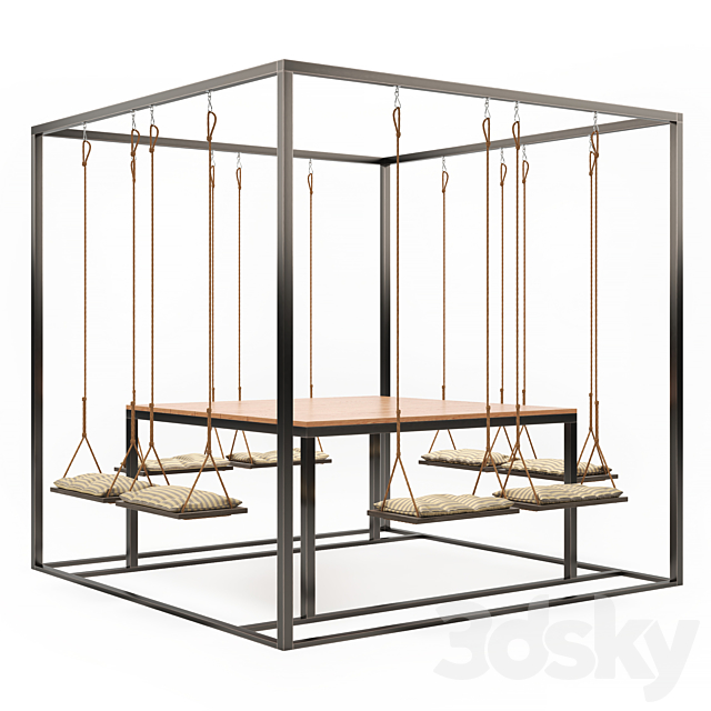 Garden swing table 3DSMax File - thumbnail 1