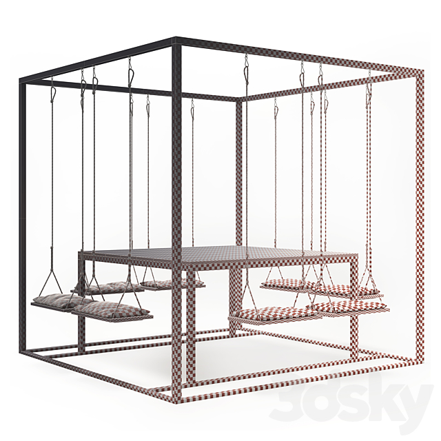 Garden swing table 3DSMax File - thumbnail 4