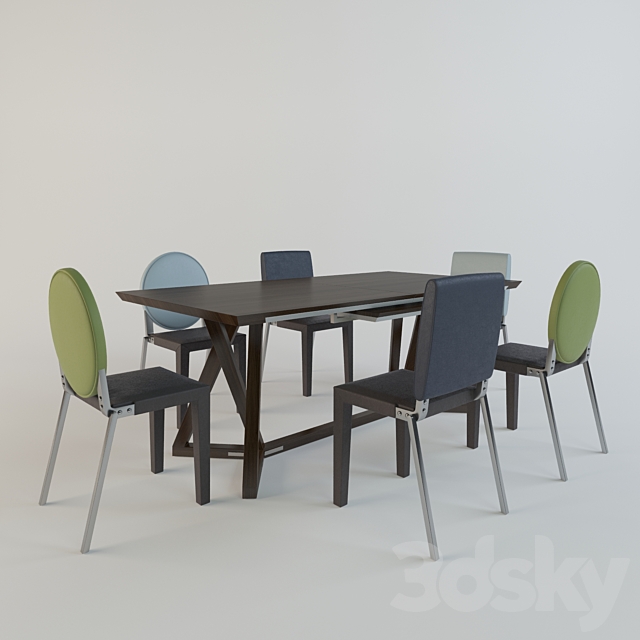 Gautier table + Adulis chair 3ds Max - thumbnail 1