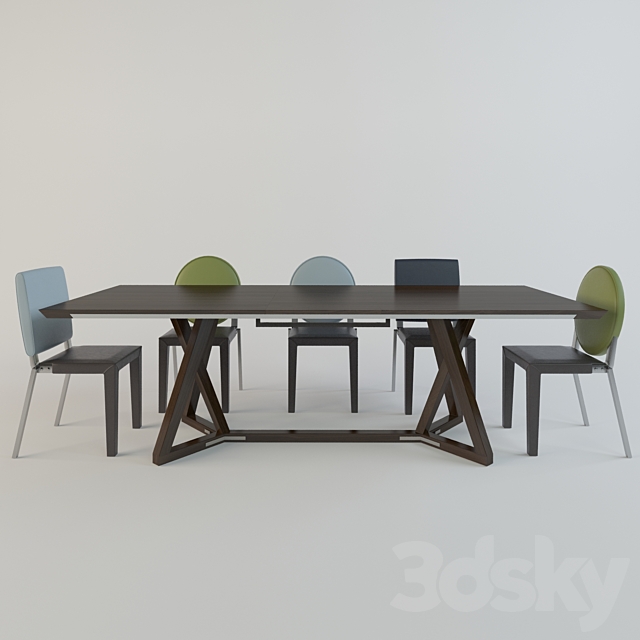 Gautier table + Adulis chair 3ds Max - thumbnail 2