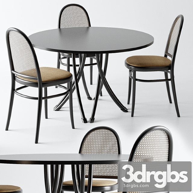 Gebrueder Thonet Vienna Table and Chair 3dsmax Download - thumbnail 1