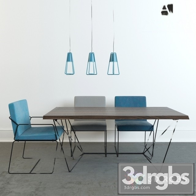 Gemma Table and Chair 3dsmax Download - thumbnail 1