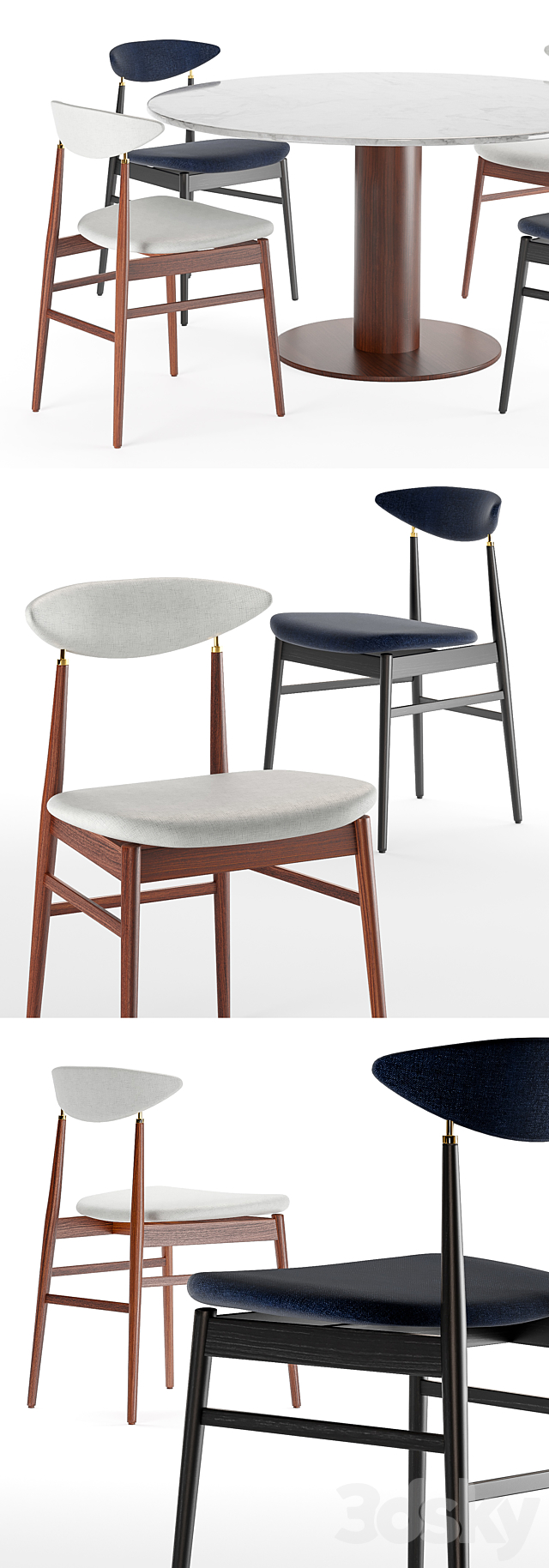 Gent Dining Chair – Fully Upholstered. Gubi 3DSMax File - thumbnail 2