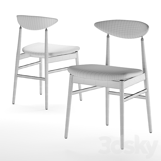 Gent Dining Chair – Fully Upholstered. Gubi 3DSMax File - thumbnail 3