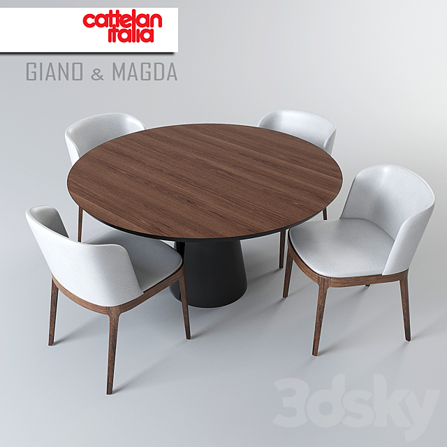 GIANO table and chair MAGDA 3DS Max Model - thumbnail 1