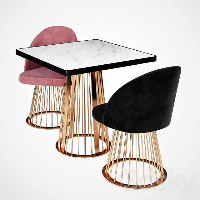 Giopagani Chair & Table Rendez Vous 3DS Max Model - thumbnail 2