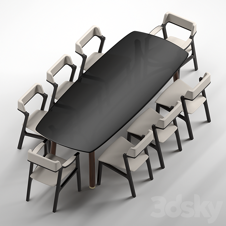 Giorgetti Alexa & table Memos 3DS Max Model - thumbnail 2