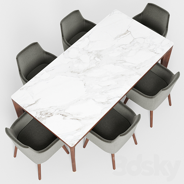 Giorgetti Alina armchair Anteo table 3DS Max Model - thumbnail 2