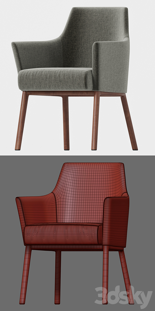 Giorgetti Alina armchair Anteo table 3DS Max Model - thumbnail 3