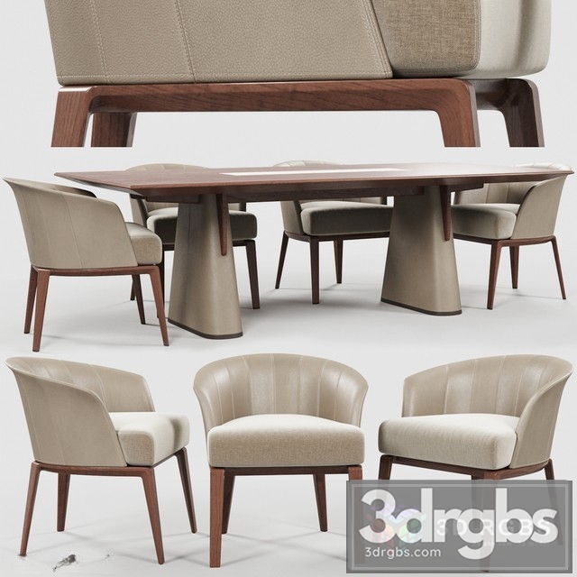 Giorgetti Aura chair Fang Table 3dsmax Download - thumbnail 1