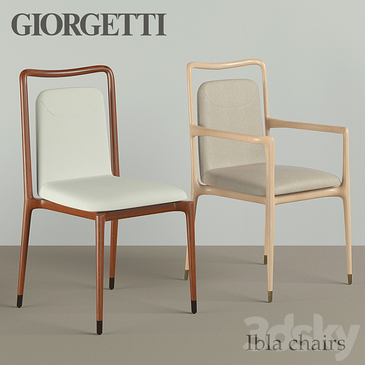 Giorgetti ibla chairs & memos rectangular table 3DS Max - thumbnail 2