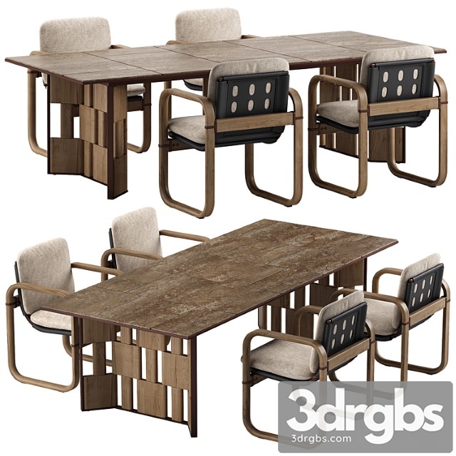 Giorgetti loop chair break table set 2 3dsmax Download - thumbnail 1