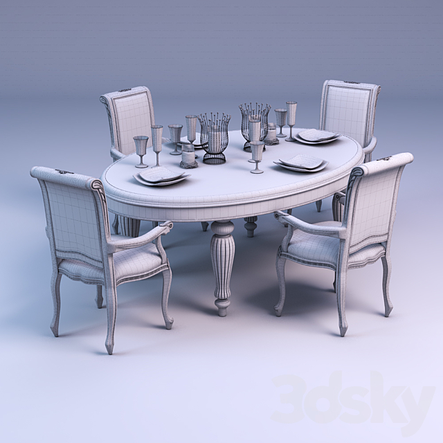 Giorgio Piotto Dining room 3DS Max Model - thumbnail 3