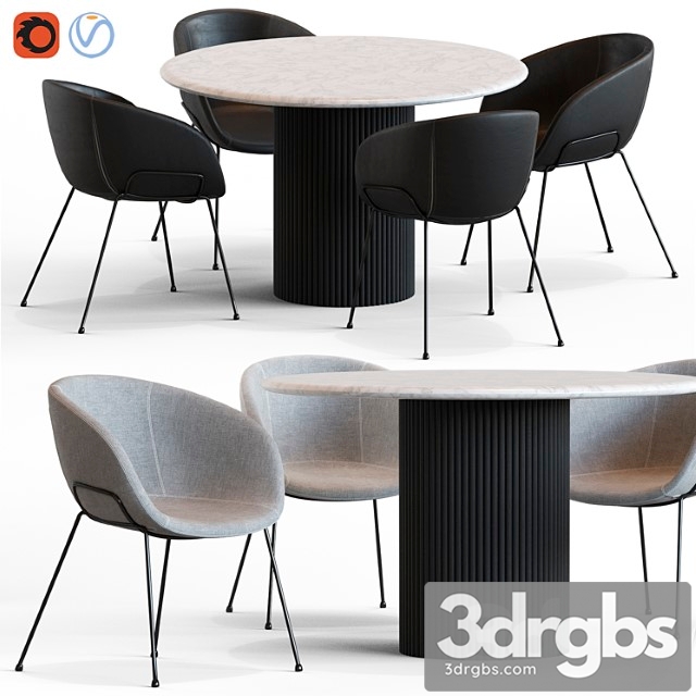 Globewest Benjamin Table And Duke Chair 3dsmax Download - thumbnail 1