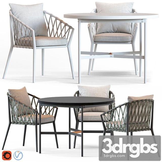 Globewest maui armchair and morgan table 2 3dsmax Download - thumbnail 1