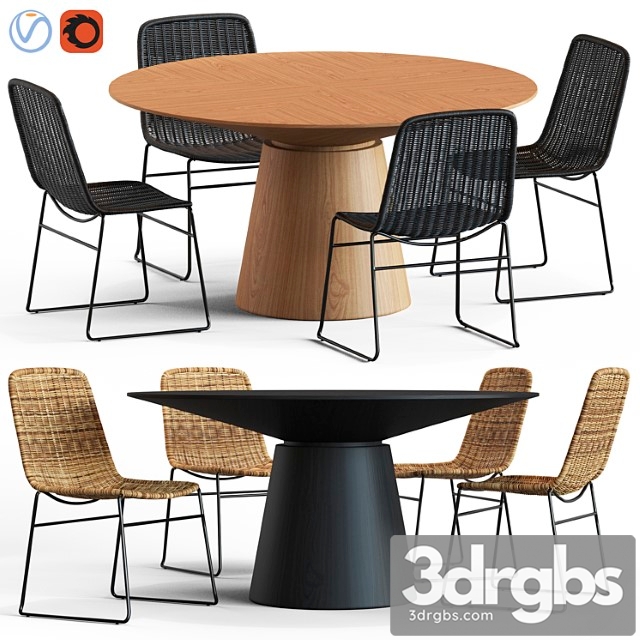 Globewest olivia chair and classique table 2 3dsmax Download - thumbnail 1