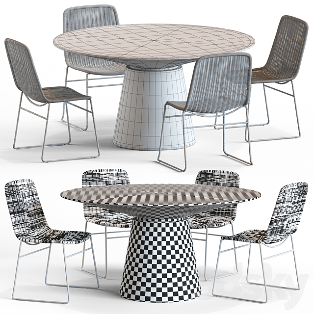 Globewest Olivia Chair and Classique Table 3DSMax File - thumbnail 3