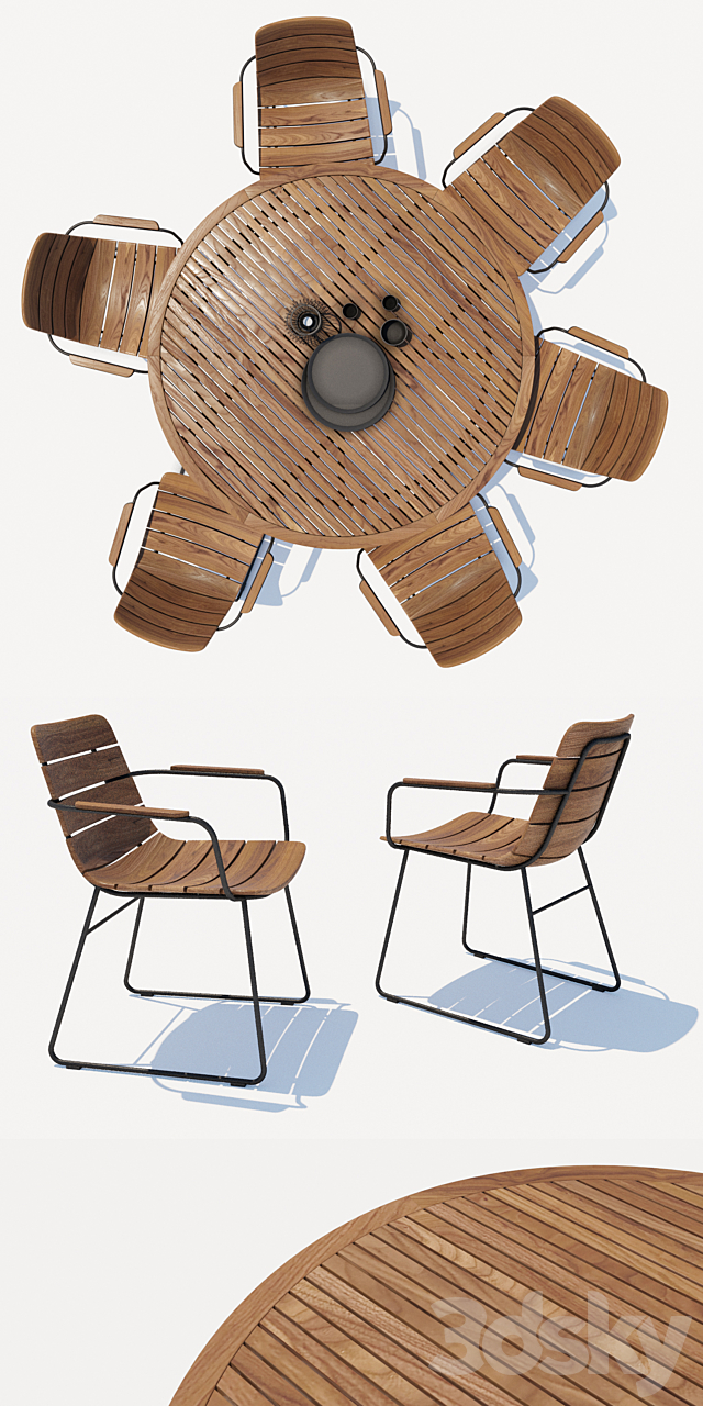 Gloster William chair + Whirl table 3ds Max - thumbnail 2