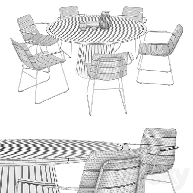 Gloster William chair + Whirl table 3ds Max - thumbnail 3