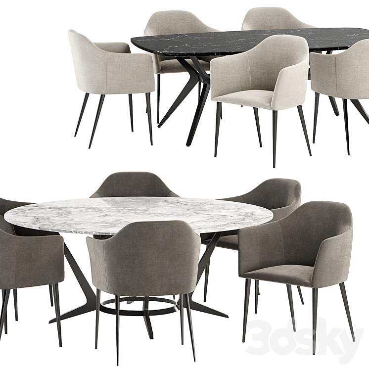 grace dinning set 3DS Max - thumbnail 2