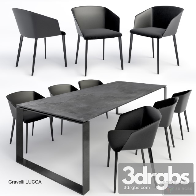 Gravelli Table Zanotta Chair 3dsmax Download - thumbnail 1