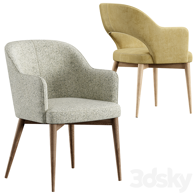 Gray Tony Konyshev Chair HER 042 G Table 3DS Max Model - thumbnail 2