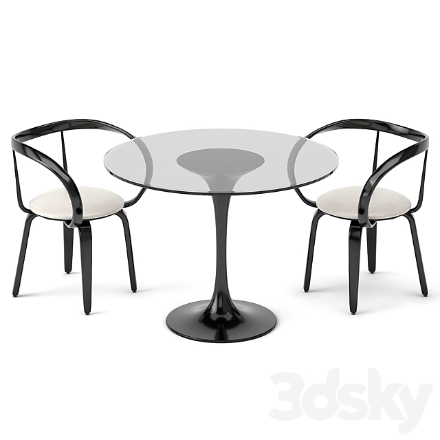 group with chairs apriori L (round table) OM 3DSMax File - thumbnail 1