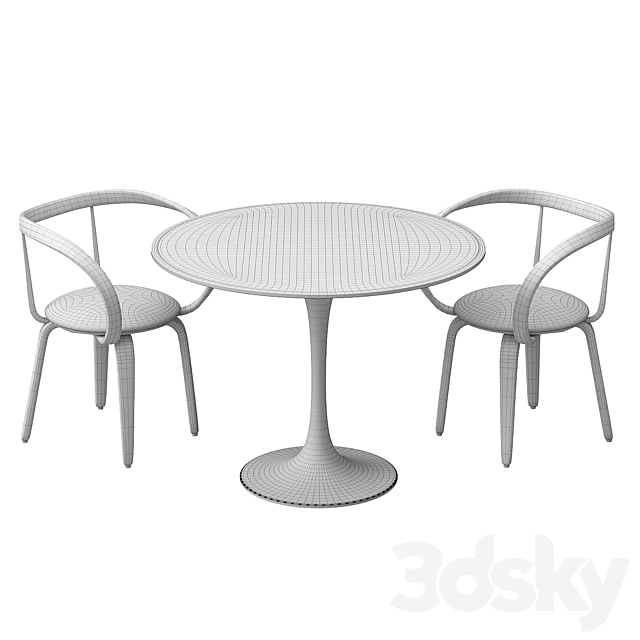 group with chairs apriori L (round table) OM 3DSMax File - thumbnail 4