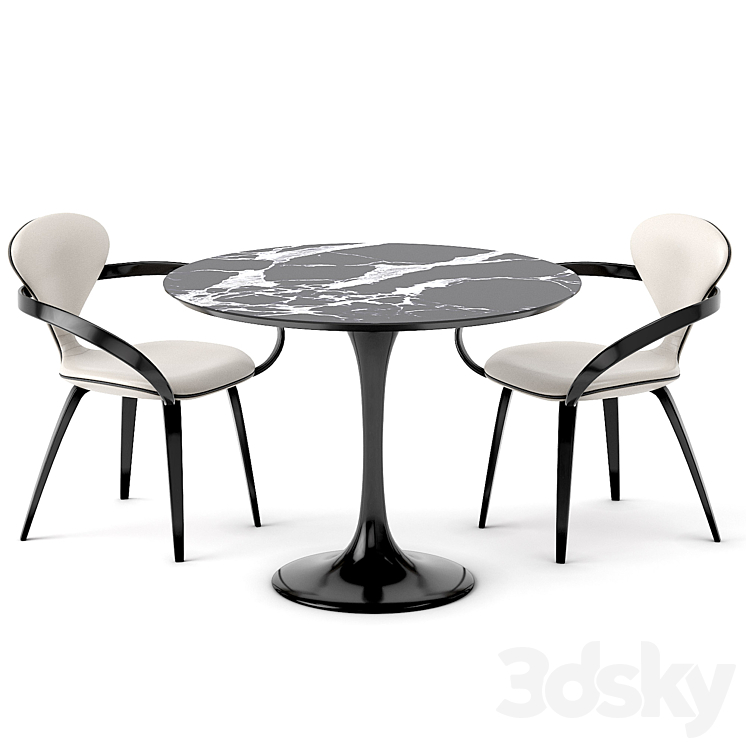 group with chairs apriori N (round table) OM 3DS Max - thumbnail 1