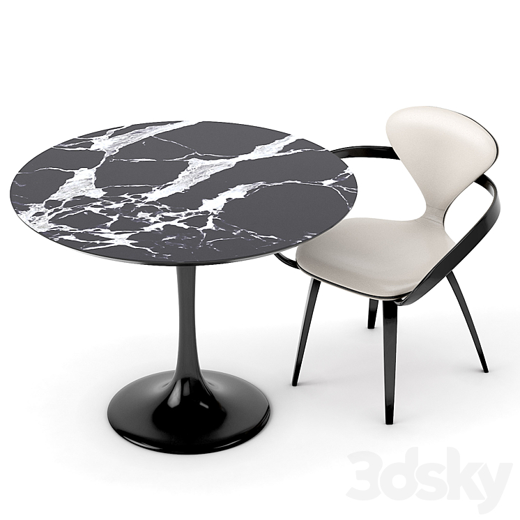 group with chairs apriori N (round table) OM 3DS Max - thumbnail 2