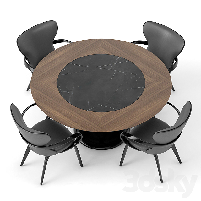 group with chairs apriori S (round table) OM 3DSMax File - thumbnail 2