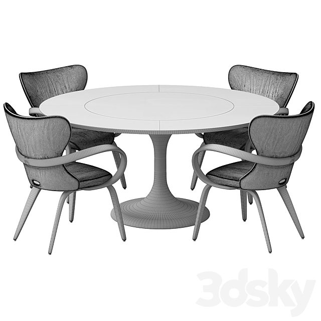 group with chairs apriori S (round table) OM 3DSMax File - thumbnail 5