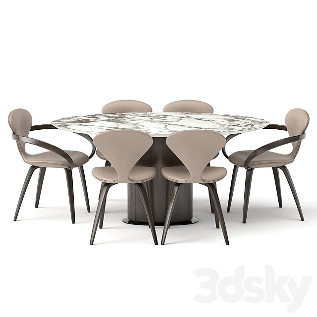 group with oval table apriori ST3 160×100 OM 3DSMax File - thumbnail 1